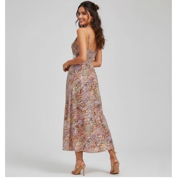 Boho Paisley Lace Insert Cami Dress - Picture 2 of 8